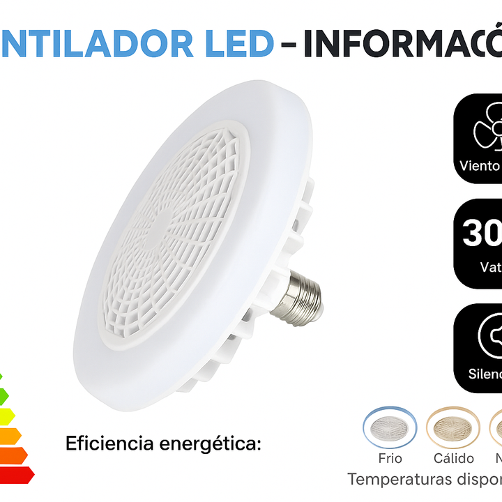 Ventilador Led 3 en 1 Iluminación y Frescura