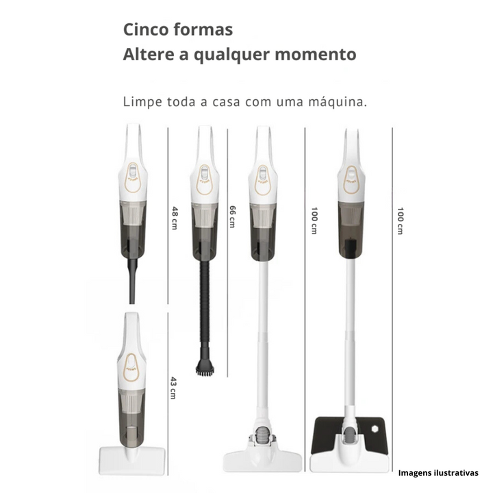 Aspiradora 4 em 1 Sem Fio - Limpeza Eficaz e Portátil (completa)